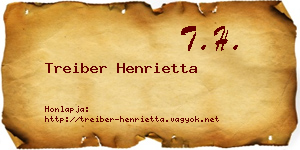 Treiber Henrietta névjegykártya